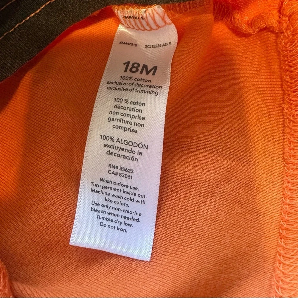 Carter’s Just One You Orange Halloween Black Cat Pumpkin Top 18M